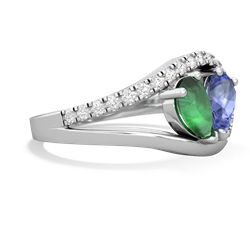 Emerald Nestled Heart Keepsake 14K White Gold ring R5650