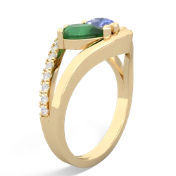 Emerald Nestled Heart Keepsake 14K Yellow Gold ring R5650