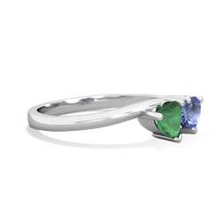 Emerald Sweethearts 14K White Gold ring R5260