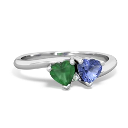 Emerald Sweethearts 14K White Gold ring R5260