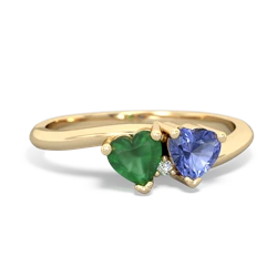 Emerald Sweethearts 14K Yellow Gold ring R5260