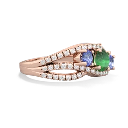 Emerald Three Stone Aurora 14K Rose Gold ring R3080