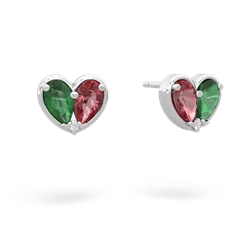 Emerald 'Our Heart' 14K White Gold earrings E5072