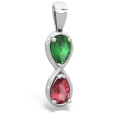 Emerald Infinity 14K White Gold pendant P5050