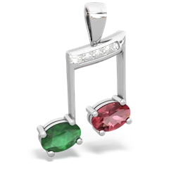 Emerald Color Of Music 14K White Gold pendant P3334