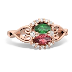 Emerald Love Nest 14K Rose Gold ring R5860