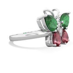 Emerald Butterfly 14K White Gold ring R2215