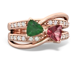 Emerald Bowtie 14K Rose Gold ring R2360