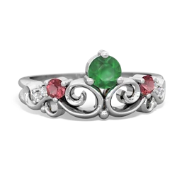 Emerald Crown Keepsake 14K White Gold ring R5740