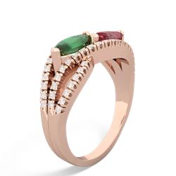 Emerald Diamond Rivers 14K Rose Gold ring R3070