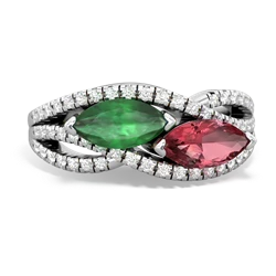 Emerald Diamond Rivers 14K White Gold ring R3070