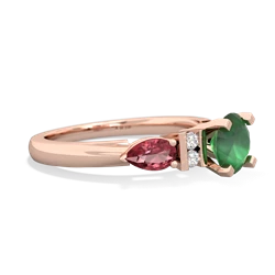 Emerald 6Mm Round Eternal Embrace Engagement 14K Rose Gold ring R2005