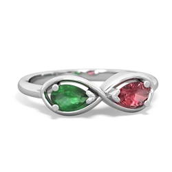 Emerald Infinity 14K White Gold ring R5050