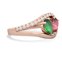 Emerald Nestled Heart Keepsake 14K Rose Gold ring R5650