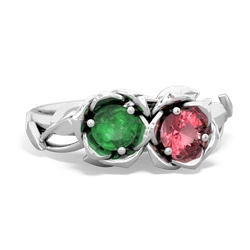 Emerald Rose Garden 14K White Gold ring R5510