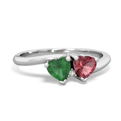 Emerald Sweethearts 14K White Gold ring R5260