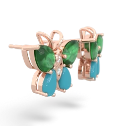 Emerald Butterfly 14K Rose Gold earrings E2215