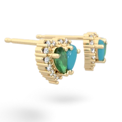 Emerald Halo 14K Yellow Gold earrings E7008