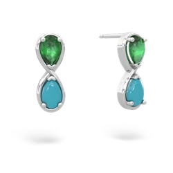 Emerald Infinity 14K White Gold earrings E5050