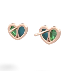 Emerald 'Our Heart' 14K Rose Gold earrings E5072