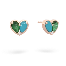 Emerald 'Our Heart' 14K Rose Gold earrings E5072