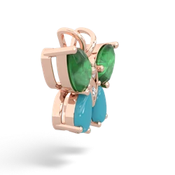 Emerald Butterfly 14K Rose Gold pendant P2215
