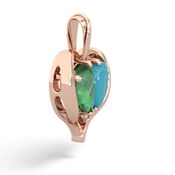 Emerald Two Become One 14K Rose Gold pendant P5330