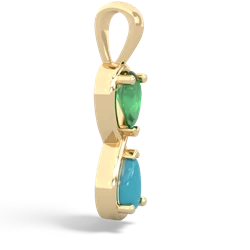 Emerald Infinity 14K Yellow Gold pendant P5050