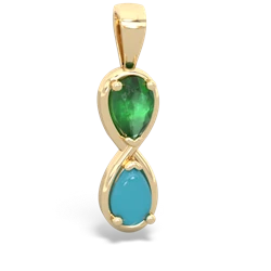 Emerald Infinity 14K Yellow Gold pendant P5050