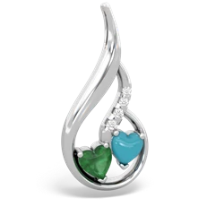 Emerald Keepsake Curves 14K White Gold pendant P5450