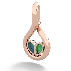 Emerald Pave Twist 'One Heart' 14K Rose Gold pendant P5360