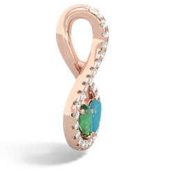 Emerald Pave Twist 'One Heart' 14K Rose Gold pendant P5360