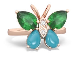 Emerald Butterfly 14K Rose Gold ring R2215