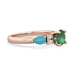 Emerald 6Mm Round Eternal Embrace Engagement 14K Rose Gold ring R2005