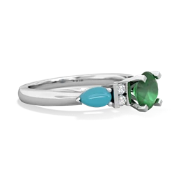 Emerald 6Mm Round Eternal Embrace Engagement 14K White Gold ring R2005