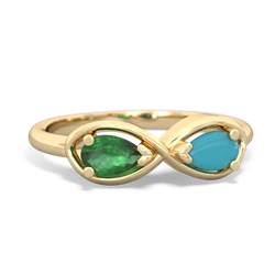 Emerald Infinity 14K Yellow Gold ring R5050