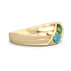 Emerald Men's Streamline 14K Yellow Gold ring R0460