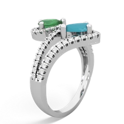 Emerald Diamond Dazzler 14K White Gold ring R3000