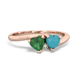 Emerald Sweethearts 14K Rose Gold ring R5260