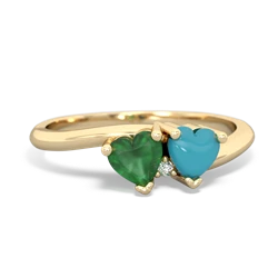 Emerald Sweethearts 14K Yellow Gold ring R5260