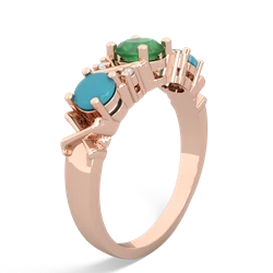 Emerald Hugs And Kisses 14K Rose Gold ring R5016