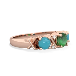 Emerald Hugs And Kisses 14K Rose Gold ring R5016