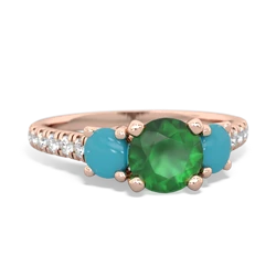 Emerald Pave Trellis 14K Rose Gold ring R5500