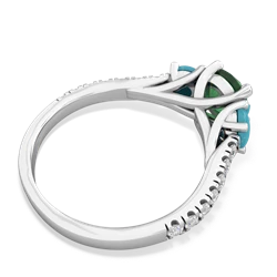 Emerald Pave Trellis 14K White Gold ring R5500