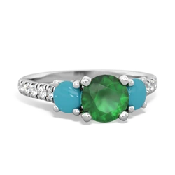 Emerald Pave Trellis 14K White Gold ring R5500