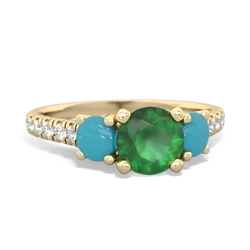 Emerald Pave Trellis 14K Yellow Gold ring R5500