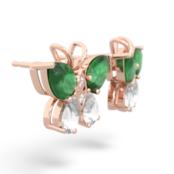 Emerald Butterfly 14K Rose Gold earrings E2215