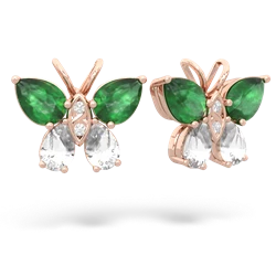 Emerald Butterfly 14K Rose Gold earrings E2215