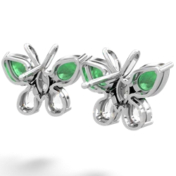 Emerald Butterfly 14K White Gold earrings E2215