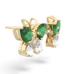 Emerald Butterfly 14K Yellow Gold earrings E2215